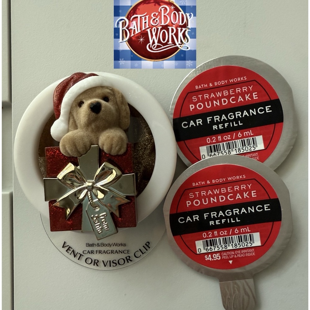 B&BW Strawberry Poundcake Car Fragrance Refill - Dog Present Car holder
